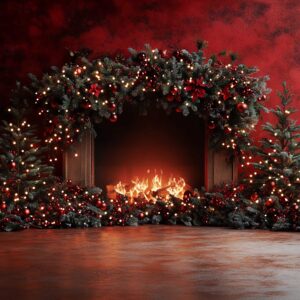 Chimenea de Navidad con Pascuas