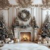 Chimenea con Árboles de Navidad