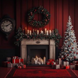 Chimenea Roja Navidad