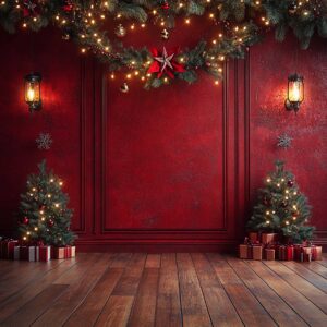Pared Roja Navidad Vintage