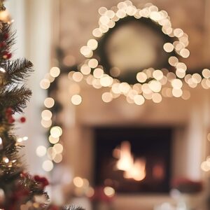 Árbol y Chimenea Navidad Bokeh