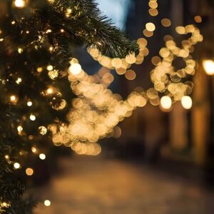 Calle Luces de Navidad Bokeh